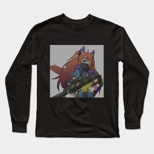 Anime gilr with gun Long Sleeve T-Shirt